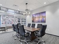 Large UHD Display and Conference Table